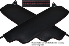 RED STITCH 2X SUN VISORS LEATHER SKIN COVERS FITS DATSUN 240Z CUSTOM NEW