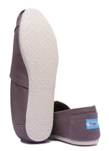 Toms Classic sin Cordones Mujer Gris Lona Zapatillas Talla UK 3-8