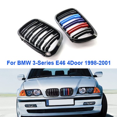 2x Kühlergrill Doppellinien M-Farbe L+R Für BMW 3er E46 Limo Touring 98-01