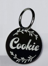 Personalized Engraved Pet tag, Dog Cat ID Collar Tags, Round, Pet Discs, Acrylic