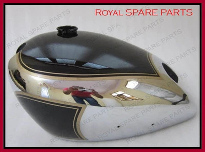 Matchless Cromo Y Negro Pintado Acero Gas Combustible Gasolina Tanque - Imagen 1 de 3
