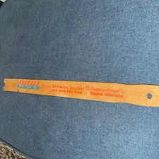 Vintage Advertising Ruler Omaha Steaks International Omaha NE No Burn Oven Stick
