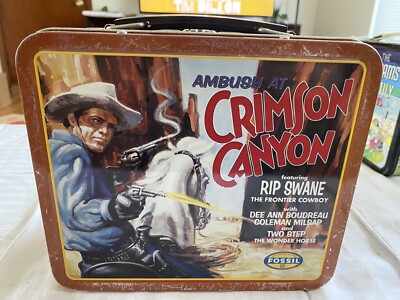 VTG AMBUSH AT CRIMSON CANYON RIP SWAYNE METAL LUNCHBOX HIGH
