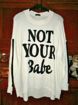 Damen - Pullover '' NOT YOUR BABE '',herrlich weich und flauschig warm  Gr. 46