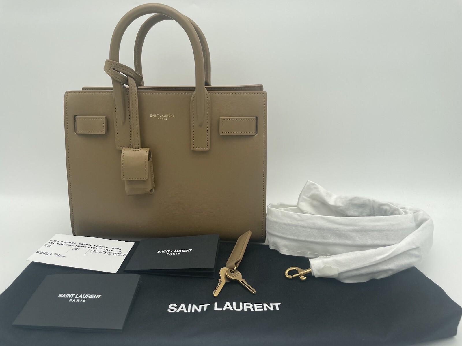 BORSA A TRACOLLA NUOVA SAINT LAURENT YSL NANO SAC DE JOUR IN PELLE $2600!