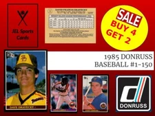 1985 DONRUSS BASEBALL CARDS #1-150~COMPLETE YOUR SET~YOU PICK~BUY 4 GET 2