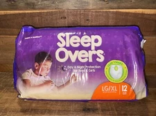 SleepOvers Youth Underwear Pull-On Nighttime Panties LG/XL, 60-125lbs, 12 Count