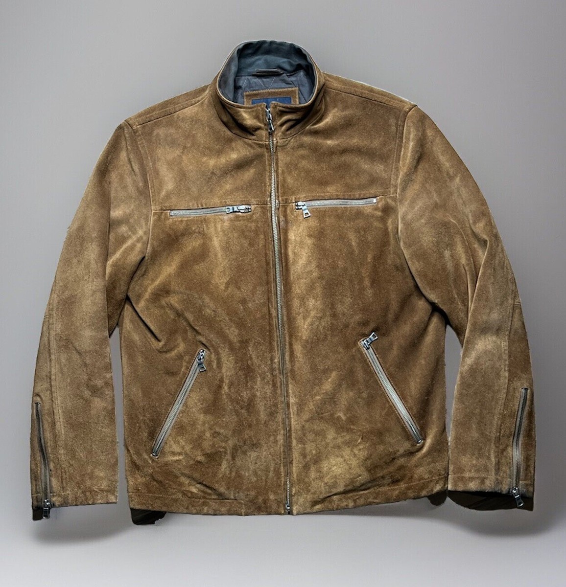 Banana Republic Cowhide Suede Leather Zip Moto Jacket Large Banana Republic Cowhide Suede Leather Zip Moto Jacket Large