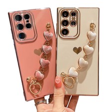 For Samsung Galaxy A14 A54 A53 Slim Plating LOVE Heart Soft TPU Shockproof Case