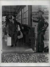 1961 Press Photo Cherbourg France Non coms debark US Army transport Gen Buckner