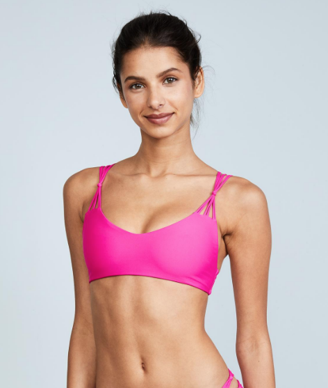 MIKOH L130415 SWIMWEAR Women's Madrid Bikini Top in Pop Pink Size