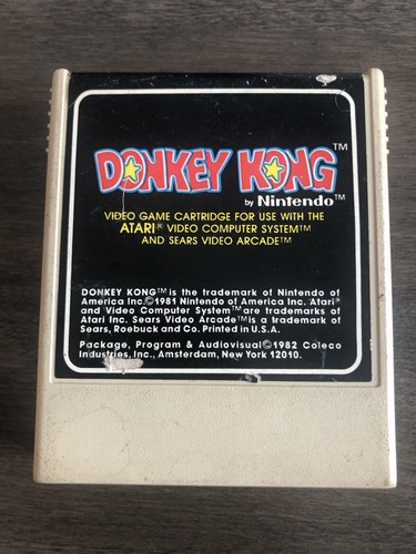 Vintage Coleco 1982 DONKEY KONG ATARI 2600 Video Game Cartridge only $1