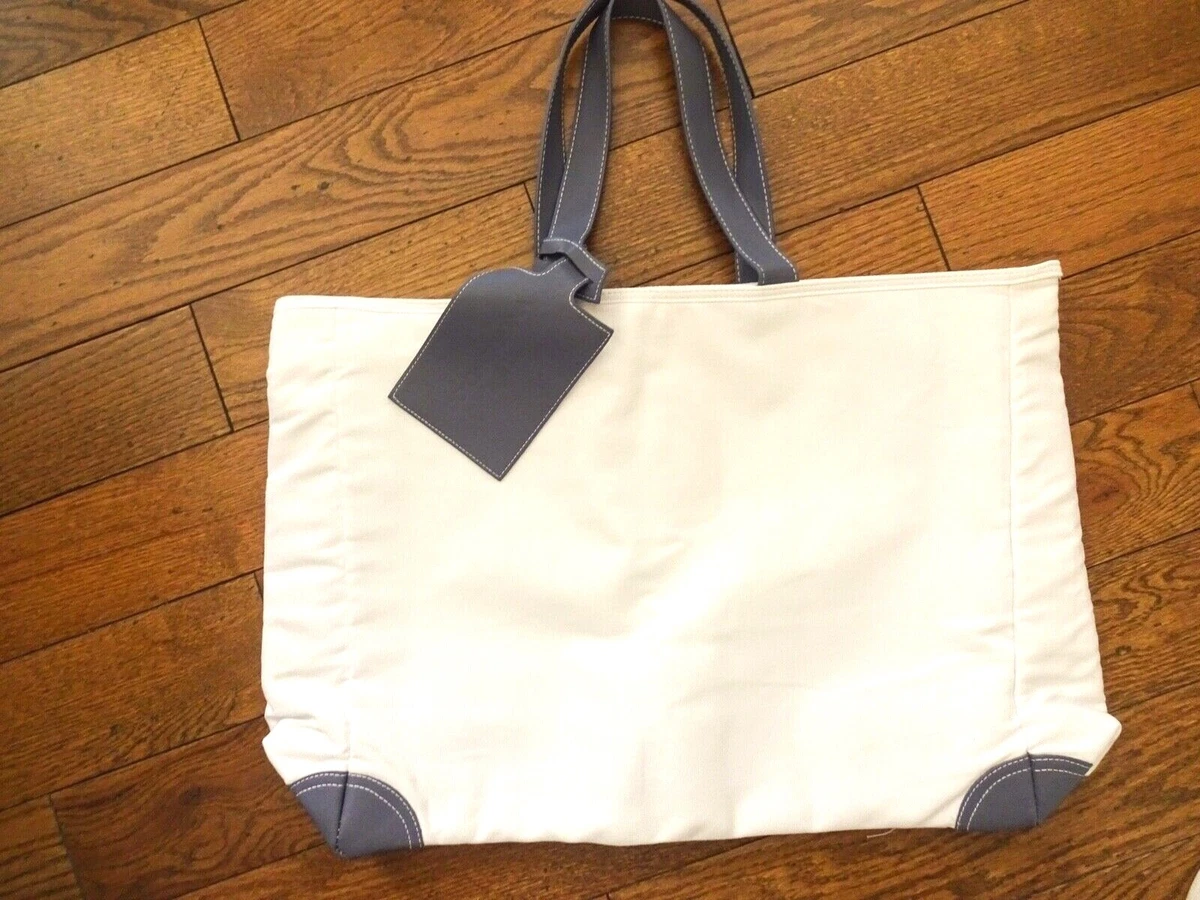 New Vintage Dolce Gabbana Light Blue Perfume XL White Canvas Tote Bag