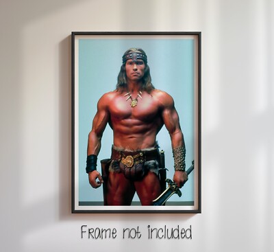 Conan der Barbar Arnold Schwarzenegger posierte Farbe - hochwertiges Poster 