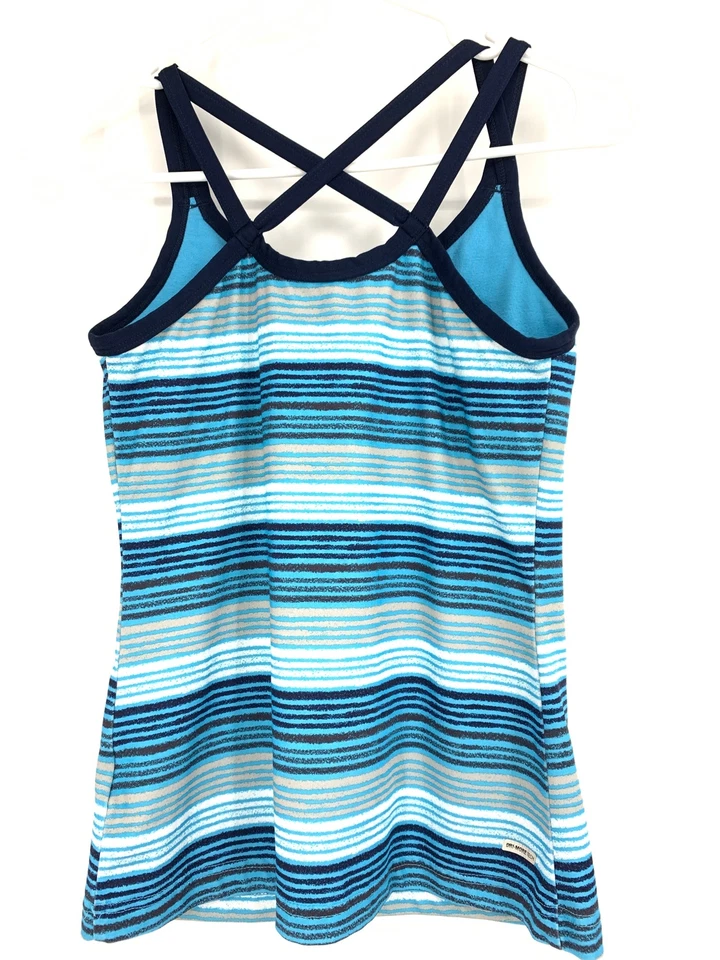 Mujer Danskin Yoga Cami Top con Sujetador Estante Talla Pequeña 1166 Rayas Azul Foto 3 de 4