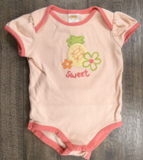 Baby Girl Clothes Gymboree 3-6 Month Tropical Oasis Pineapple Bodysuit