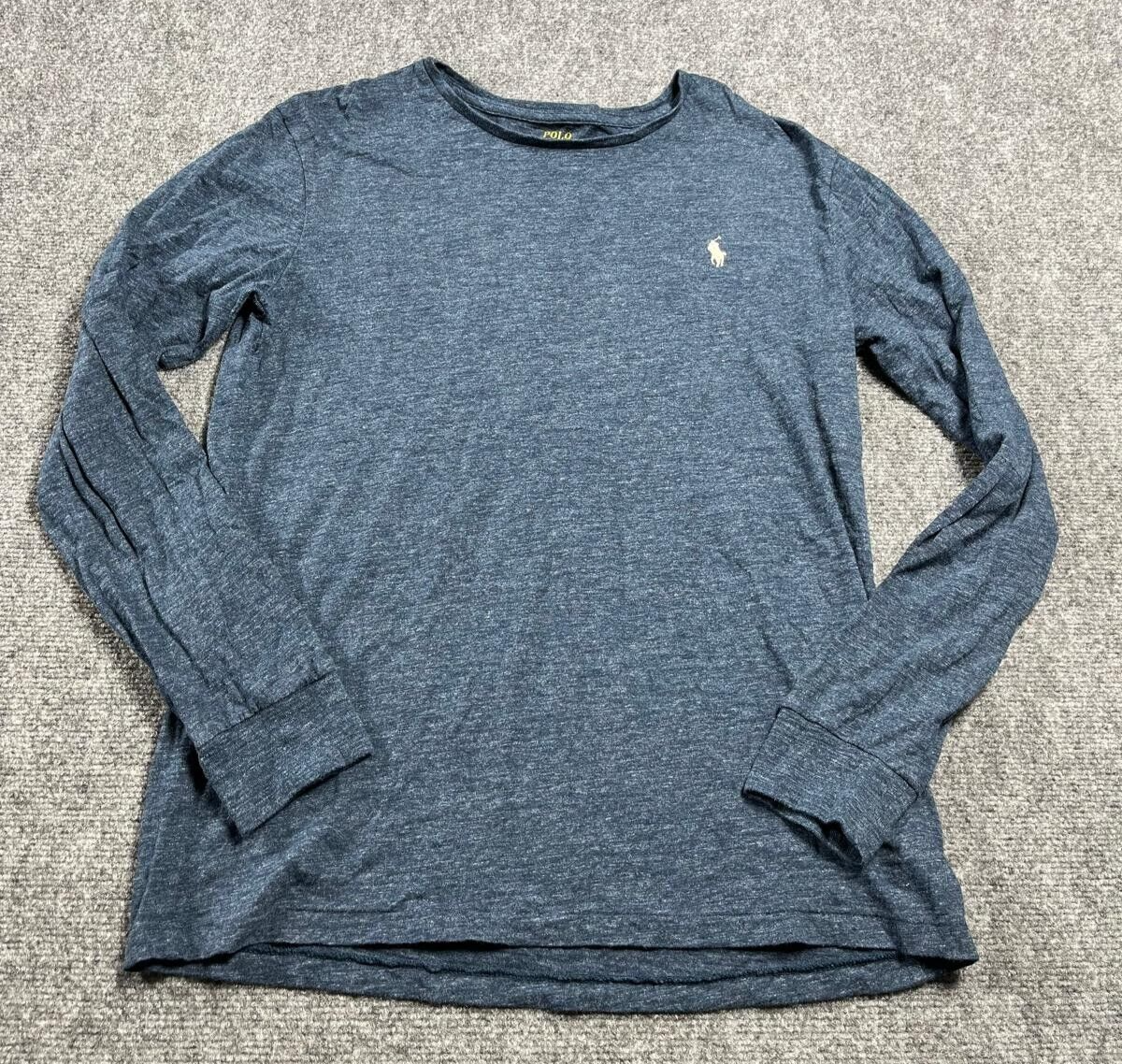 Polo Ralph Lauren Mens Regular Fit Blue Long Sleeve Crewneck Tee Size M