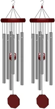 2-Pack Memorial Wind Chimes – Large Deep Tone, 6 Tuned Tubes for Garden, Patio &