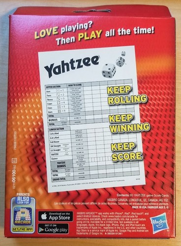 Hasbro Yahtzee Score Cards - Single - 80 Count - New - Picture 2 of 2