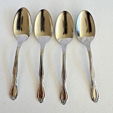 AMERICAN PRODUCTS  Stainless USA Tea Spoons Set Of 4 Steel Flatware 6 Inches