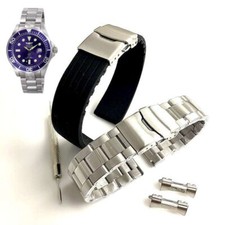 Pack of 2 Steel and Silicone Replacement Watch Band Fits Invicta Pro Diver 3045