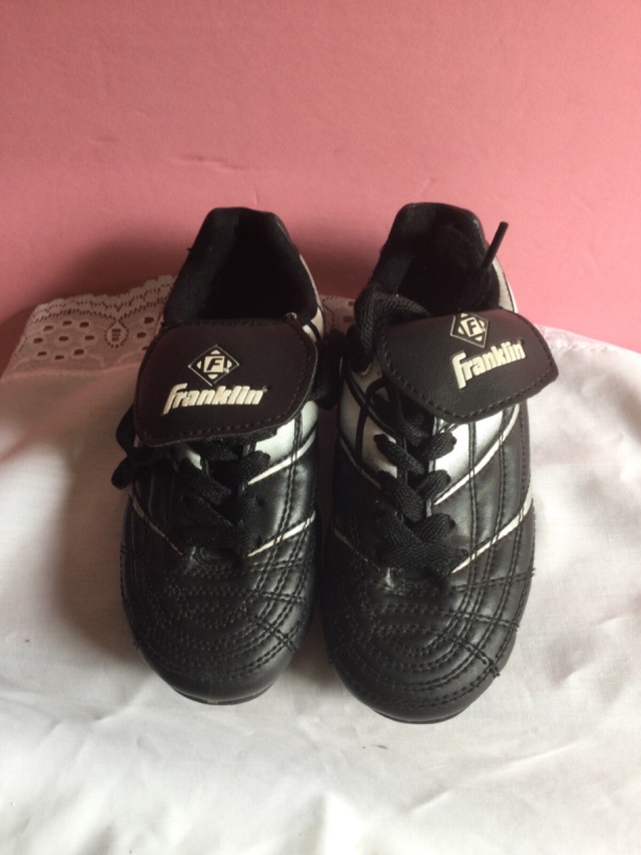 Franklin Youth Soccer Cleats Shoes Black White Size 1 Lace Up Low