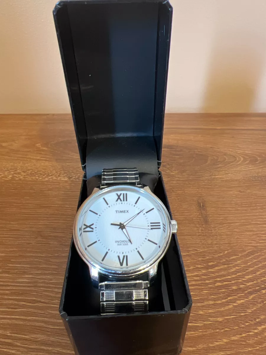 Timex Expedition Indiglo Men s WR 50 M Stainless Steel Watch VG Condition
