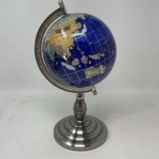 Multi-Gemstone Desktop Globe Blue - Made from Crystal's Rock Gems