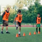 Soccer Training Vest 25" Numbered Soccer Team Sports Pinnies with Belt Blue