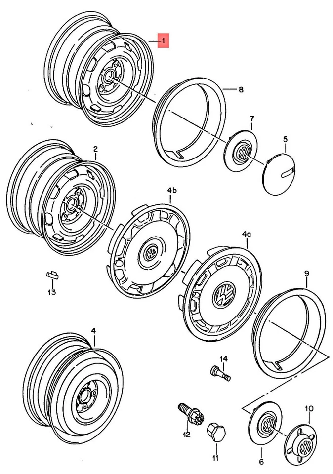Genuine Wheel Center Hub Cap For VW Beetle Convertible Golf 1998-2010 - Изображение 4 из 4