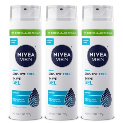Sensitive Cool Shave Gel for Sensitive Skin, Alcohol Free Shaving Gel with Ch...