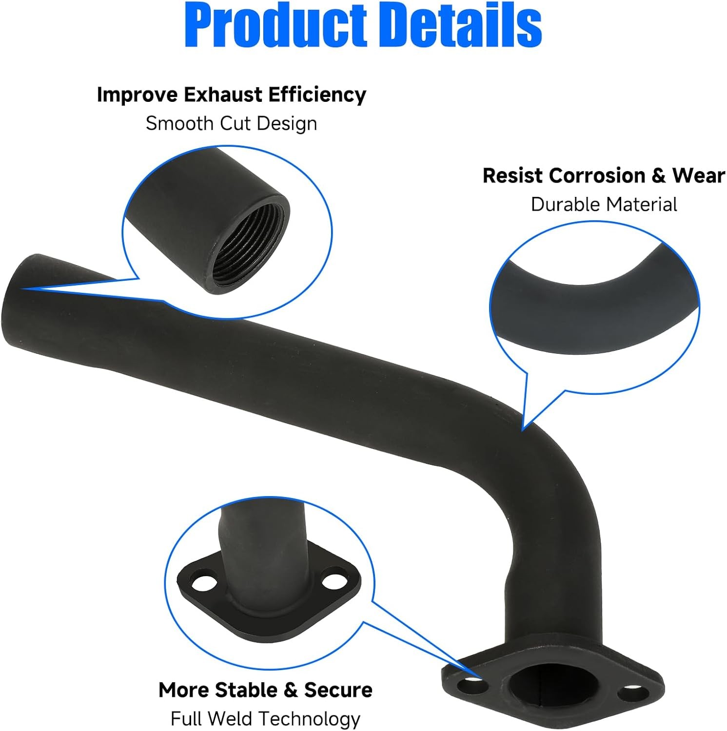 YOXUFA Exhaust Header Pipe Muffler Replacement for Predator 212 196cc black 