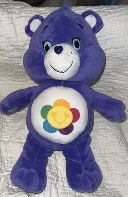 CARE BEAR Purple HARMONY Flower Smile Rainbow Stuffed Plush New Just No Tag