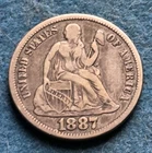 1887 S Seated Liberty Dime 10c Better Grade -c