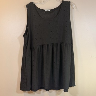 Chic Soul 2X Eyelet Babydoll Black Cottagecore Coquette Romatic Boho Casual Chic