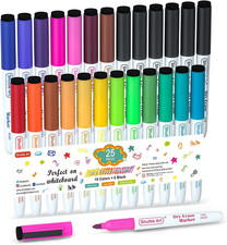 Dry Erase Markers, 25 Pack 20 Colors Whiteboard Markers,Bundled with 5 Extra Bla