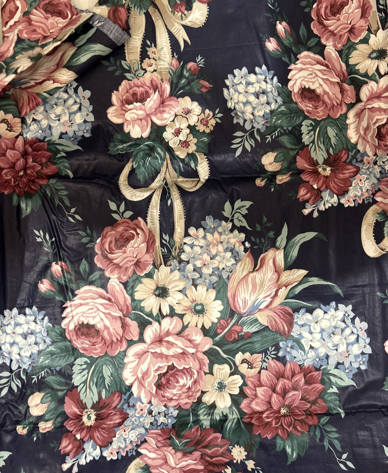 Waverly Fabric Remnant Summertime My Favorite Things Chintz Roses Victorian 90s