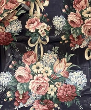 Waverly Fabric Remnant Summertime My Favorite Things Chintz Roses Victorian 90s