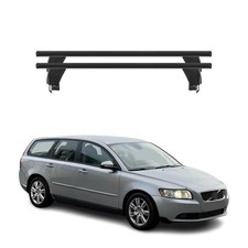Menabo Dachträger Grundtäger für Volvo V50 2007-2012 FL 50kg Alu Schwarz 2 tlg