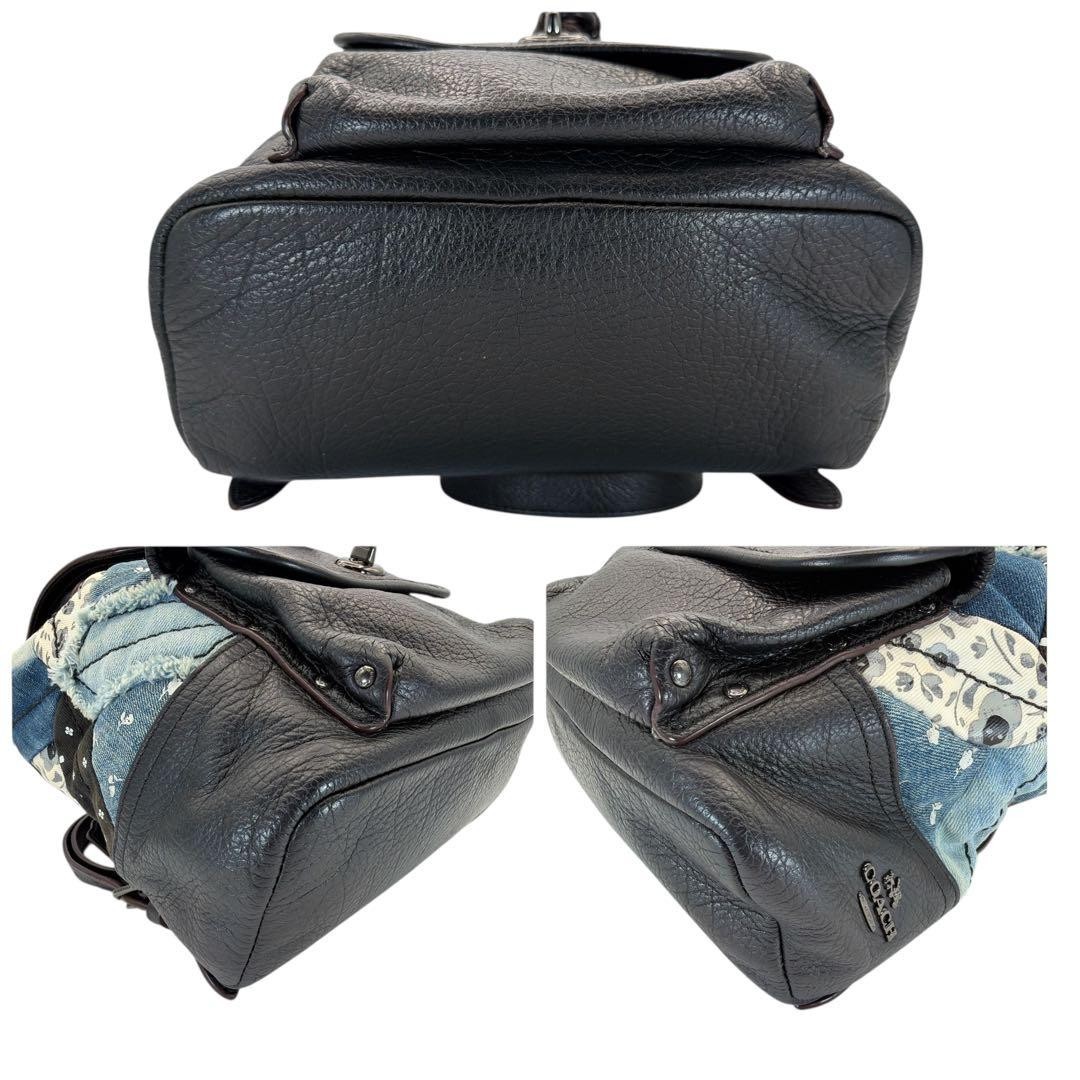 Coach Vintage Patchwork Backpack Leather Canvas B… - image 5