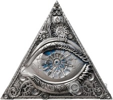 DIGITIZED EYE OF PROVIDENCE Antiqued 2 Oz Silver Coin 2000 Francs Cameroon 2025