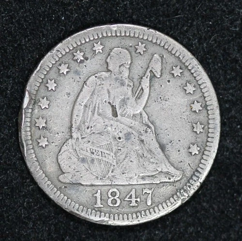 1847 Seated Liberty Quarter - VF Details