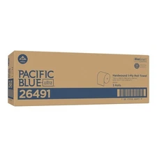 Pacific Blue Ultra Hardwound Paper Towel Roll 1150ft 3 Rolls Recycled Towels