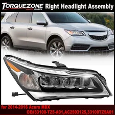 Right Passenger Side LED Headlight 33100-TZ5-A01 For 2014 2015 2016 ACURA MDX