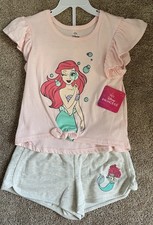 NWT Girl  s Disney The Little Mermaid Ariel 2 Piece Set. Size 6X. Embroidered