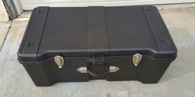 #ad Large Black Plastic Tool Box With Handle Lockable Matte Finish $60.00