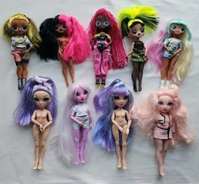 L.O.L OMG & Rainbow High Fashion Dolls Mixed Lot of 9 Clothed & Unclothed Toys