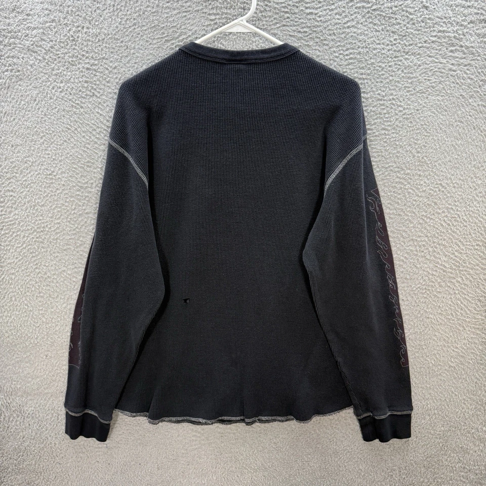 Camisa Vintage Old Navy Adulto XL Cinza Térmica Motociclista Motociclista Skatista Grunge Ano Novo - Imagem 2 de 4