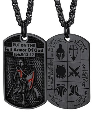 FaithHeart Knights Templar Necklace for Men, Christian Necklace for Men Stain...
