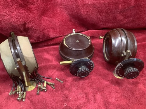 3 ATWATER KENT VARIOMETER PEARLCO  2 Dials Tuning Coils 2 Black Dials